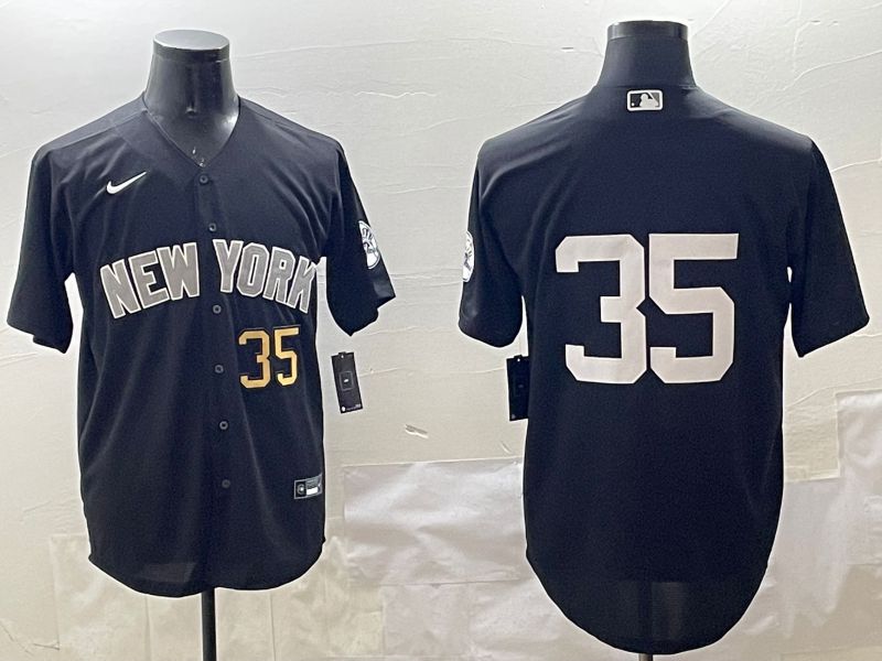 Men New York Yankees #35 No Name Black Game 2025 Nike MLB Jersey style 5->new york mets->MLB Jersey
